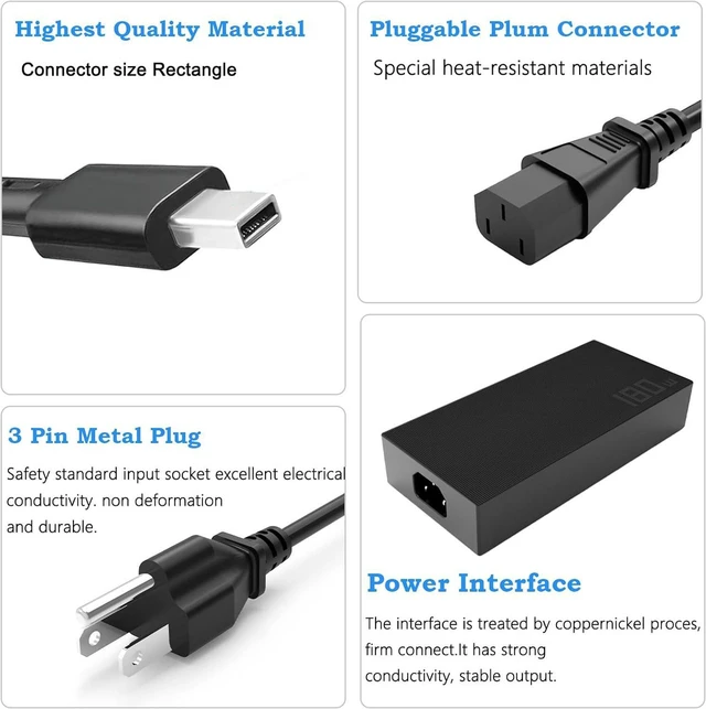 Alt view image 5 of 6 - 180W AC Laptop Charger 20V 9A Rectangle Tip Power Supply Adapter Replacement for ASUS ADP-180TB K Fit for ROG Zephyrus G14 2024 GA403 GA403U GA403UV GA403UI GA403UU Gaming Notebook