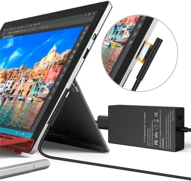 Alt view image 5 of 5 - 127W AC Laptop Charger Power Supply Adapter for Microsoft Surface Book 3, Surface Book 2, Surface Laptop Studio 2 1, Surface Pro and Surface Go Windows Notebook Charger with Cord