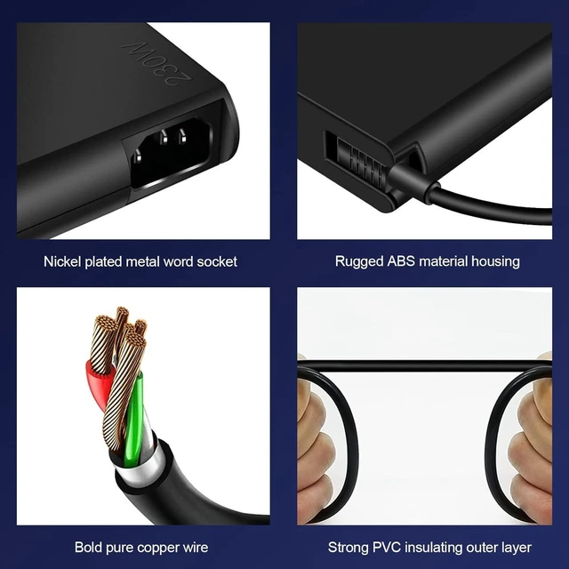 Alt view image 2 of 7 - 230W AC Laptop Charger Power Supply Adapter with Cord Compatible with Lenovo Legion 7 5 7i 5i, Legion Slim 7 7i 5 5i, LOQ 15 16 Gaming Laptop, ThinkPad P1 ThinkBook 16p Notebook Charger
