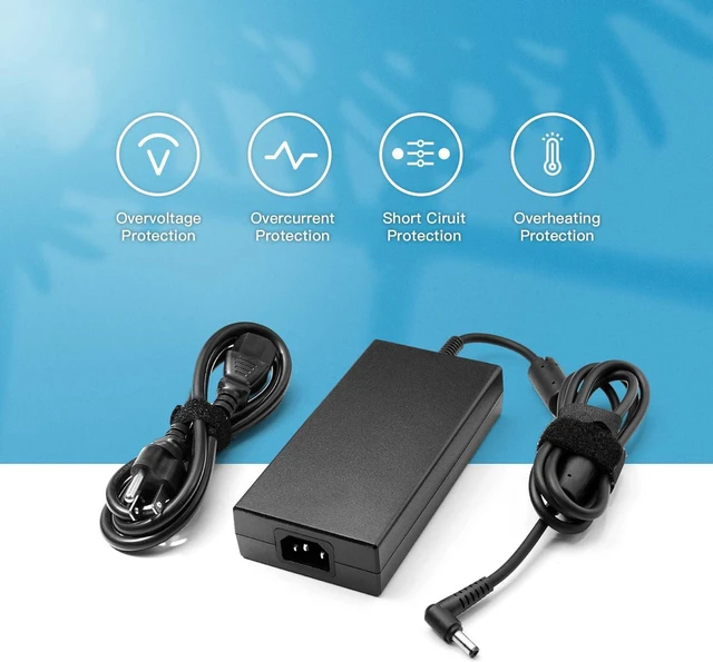 Alt view image 5 of 5 - 230W AC Laptop Charger Power Supply Adapter 19.5V 11.8A Replacement for MSI A12-230P1A A17-230P1A Fit for GS66 GS65 GS76 GS75 WS65 WS66 WS75 WS76 Gaming Workstation Notebook with Cord