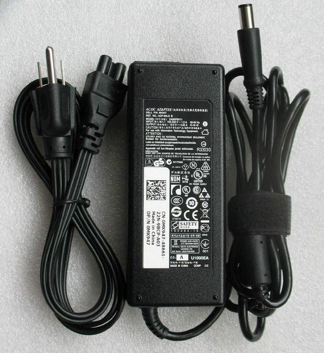 Main image of 90W AC Laptop Charger Power Supply Adapter 19.5V 4.62A Replacement for Dell Latitude, Inspiron and Vostro Series Notebook Charger with Power Cord