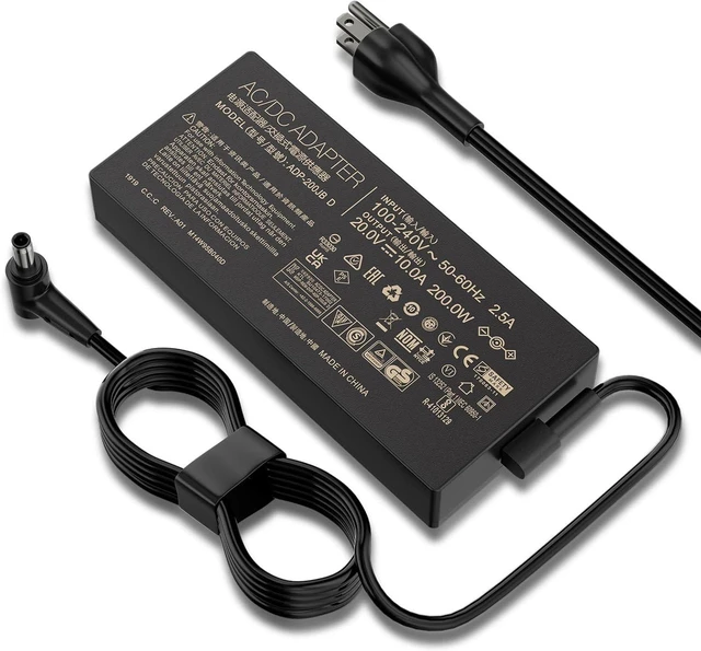 Alt view image 6 of 7 - 200W AC Laptop Charger Power Supply Adapter Replacement for ASUS ADP-200JB D Fit for TUF Dash F15 FX516 FX517, TUF Gaming A15 FA507 A17 FA707, ROG Zephyrus G14 G15 Gaming Notebook Charger with Cord