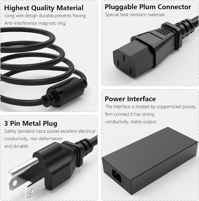 Alt view image 4 of 5 - 230W AC Laptop Charger Power Supply Adapter Replacement for Chicony A12-230P1A A17-230P1A Compatible with MSI GS65 GS66 GS75 GS76 Stealth Gaming Notebook Charger with Cord