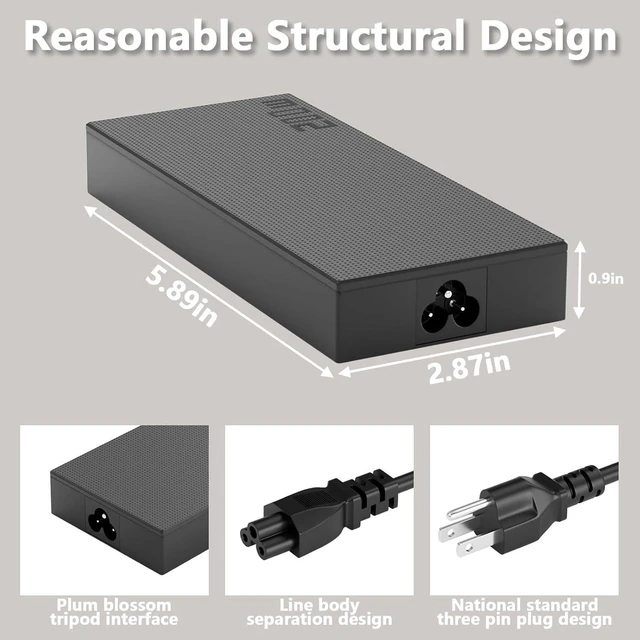 Alt view image 2 of 7 - 200W & 150W AC Laptop Charger Power Supply Adapter Compatible with ASUS Creator Q Q540 Q540V Q540VJ Q530 Q530V Q530VJ Q540VJ-I93050 Creator Notebook Charger with Cord