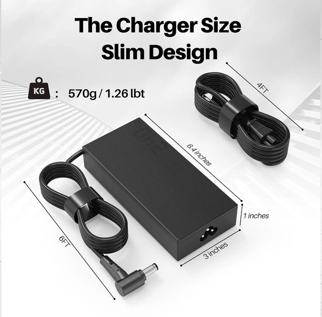 Alt view image 4 of 7 - 240W 20V 14A AC Laptop Charger Power Supply Adapter Replacement for ASUS ADP-240EB B Compatible with ROG Zephyrus S15 S17 M15 M16 G14 G15 G16, ROG Strix Scar 15 17 G15 G17 Gaming Notebook Charger with