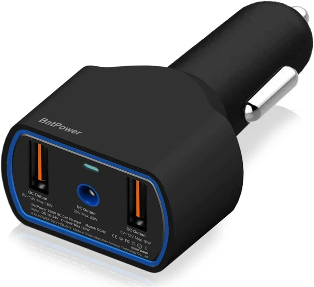 Alt view image 7 of 7 - BatPower 120W DC Car Laptop Charger, Vehicle Auto Power Adapter DC 12V-24V Input Compatible with HP Laptops, Portable Car Notebook Charger