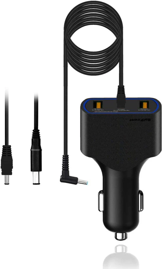 Alt view image 5 of 7 - BatPower 120W DC Car Laptop Charger, Vehicle Auto Power Adapter DC 12V-24V Input Compatible with HP Laptops, Portable Car Notebook Charger