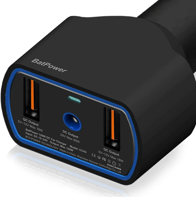Alt view image 3 of 7 - BatPower 120W DC Car Laptop Charger, Vehicle Auto Power Adapter DC 12V-24V Input Compatible with HP Laptops, Portable Car Notebook Charger