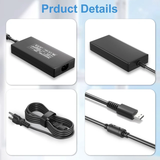 Alt view image 5 of 6 - 240W USB Tip AC Laptop Charger Power Supply Adapter Replacement for MSI A20-240P2A A240A007P S93-0409410-C54, Compatible with GE76 GE66 GP76 GP66 GS77 MS-17K3 Gaming Notebook Charger with Cord