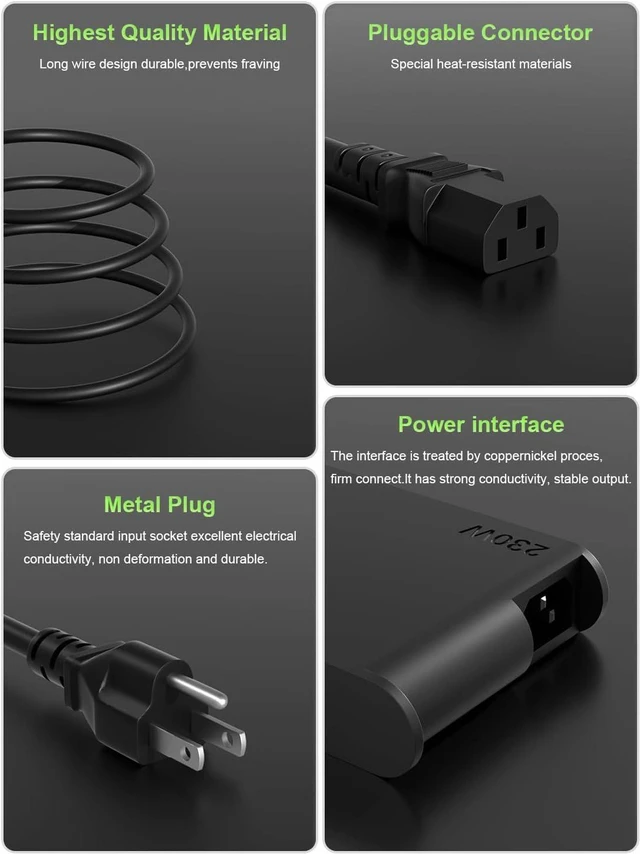 Alt view image 2 of 7 - 230W AC Laptop Charger Power Supply Adapter Compatible with Lenovo Pro 5 Y545 Y740 Y720, Legion/Slim 5 7, ThinkPad, ThinkBook, ThinkStation Notebook Charger, Ideal for Travel & Office Use with Cord
