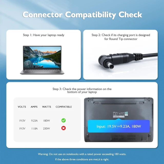 Alt view image 3 of 7 - 180W AC Laptop Charger Power Supply Adapter Fit for MSI Katana GF66 GF76, Pulse GL66 GL76, WF66 WF76, GV15 Thin Gaming Notebook Charger with Cord