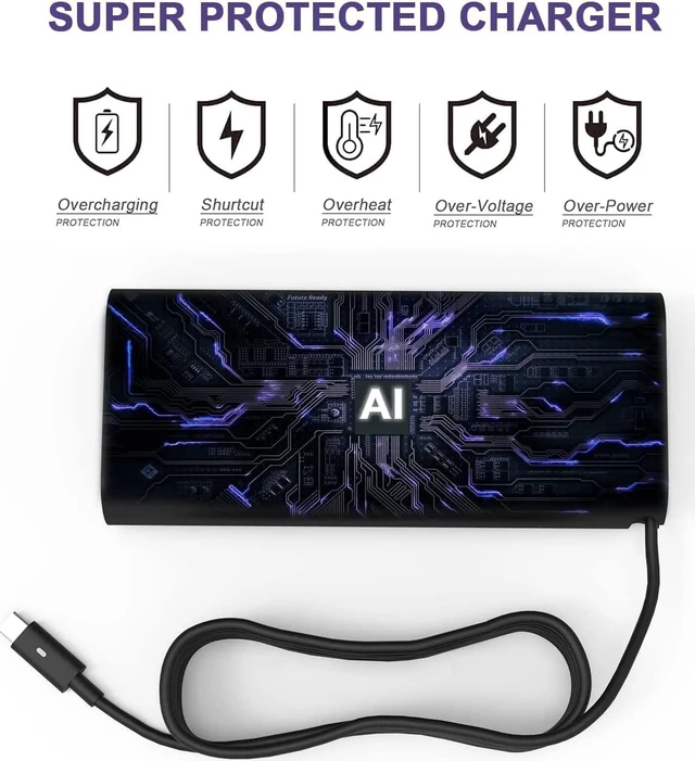Alt view image 6 of 6 - 130W USB-C Laptop Charger Compatible with Dell XPS 15 2in1 9575 Precision 5530 5550 5750 3560 3550 3551 Latitude 7410 7310 7210 9410 9510 9575 5420 5520 5510 Type C AC Power Supply Adapter with Cord