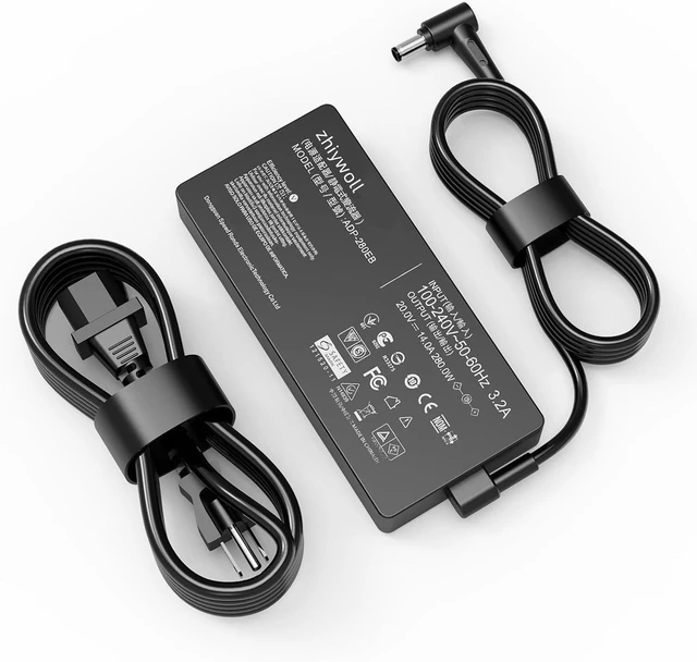 Alt view image 3 of 4 - 280W Laptop Charger Compatible with Asus ROG Strix G18 G17 G16 G15 G814 G713 G614 G513 Scar 15 17 G733 G732 G533 TUF A16 Flow X16 GV601 Gaming Notebook AC Power Supply Adapter with Power Cord
