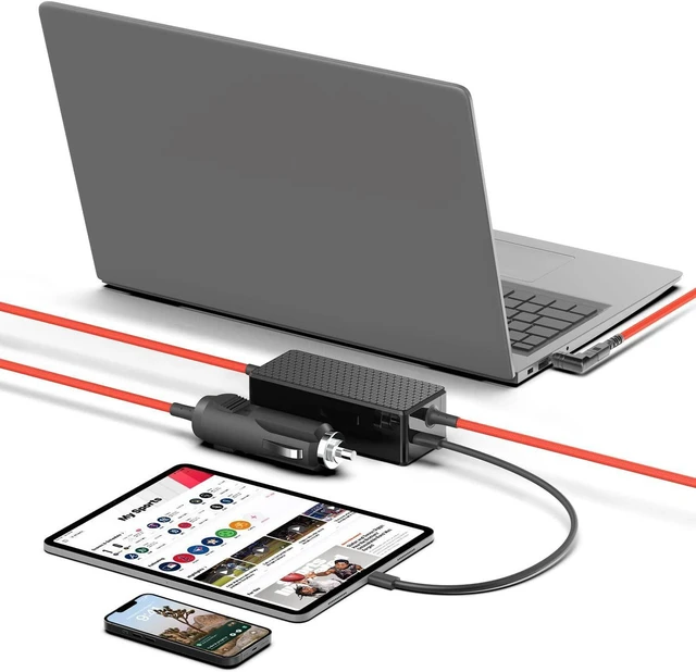 Alt view image 2 of 6 - 138W Universal Laptop Car Charger, 100W/90W/65W/45W Multi Power Output Replacement Power Supply Adapter Cord with 15 DC Tips, Compatible with HP Dell Lenovo IBM Asus Samsung Chromebook Toshiba