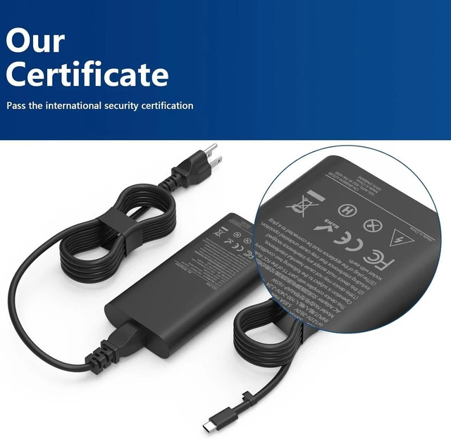 Alt view image 7 of 7 - 165W GaN USB-C Laptop Charger Compatible with Dell Precision 5690 5680 3581 3580 XPS14 16 DA16260 DA14260, Pro Max 16 18 Plus MB16250 MB18250, Pro Max16 Premium DA165PM210 Notebook AC Power Supply Ada