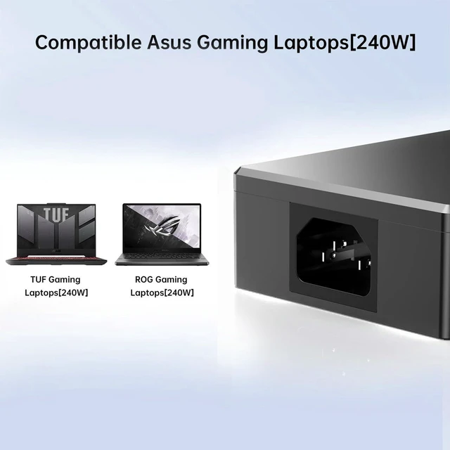 Alt view image 2 of 6 - 240W ADP-240EB B Laptop Charger Compatible with ASUS ROG Zephyrus G14 M16 G15 G16, ROG Strix Scar II G16 G614, TUF A15 A17 F15 F17 Gaming Notebook AC Power Supply Adapter with Power Cord