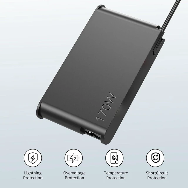 Alt view image 3 of 6 - 170W Laptop Charger Compatible with Lenovo Legion Slim 5 5i, Yoga Pro 9i, ThinkPad P1 P16, IdeaPad Pro 5, LOQ Gaming Notebook, 4X20S56697 ADL170SCC3A Slim Tip AC Power Supply Adapter with Power Cord