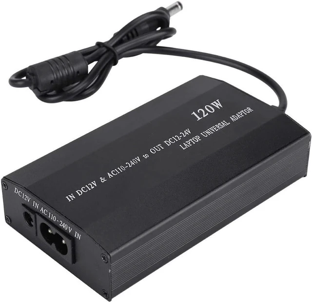 Alt view image 7 of 7 - 120W Universal Laptop Power Adapter, Home & Car Dual Use Notebook Charger, Portable USB Computer Power Supply with 34 Interchangeable DC Connectors, US Plug Replacement Charger for Multiple Laptop
