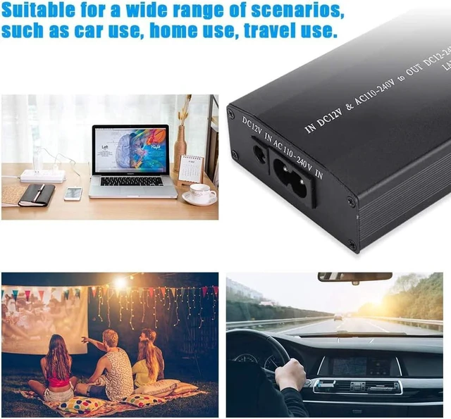 Alt view image 2 of 7 - 120W Universal Laptop Power Adapter, Home & Car Dual Use Notebook Charger, Portable USB Computer Power Supply with 34 Interchangeable DC Connectors, US Plug Replacement Charger for Multiple Laptop
