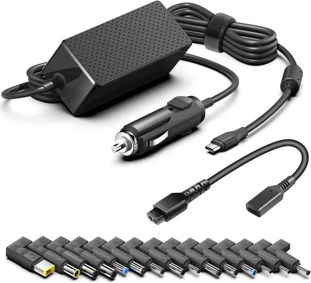 Main image of HKY Universal Laptop Car Charger PD 100W 95W 90W 65W DC Travel Adapter, Compatible with HP Dell Gateway Lenovo LG Acer ASUS Compaq Samsung Sony Fujitsu Toshiba, Notebook Tablet Speaker Smartphone Mult