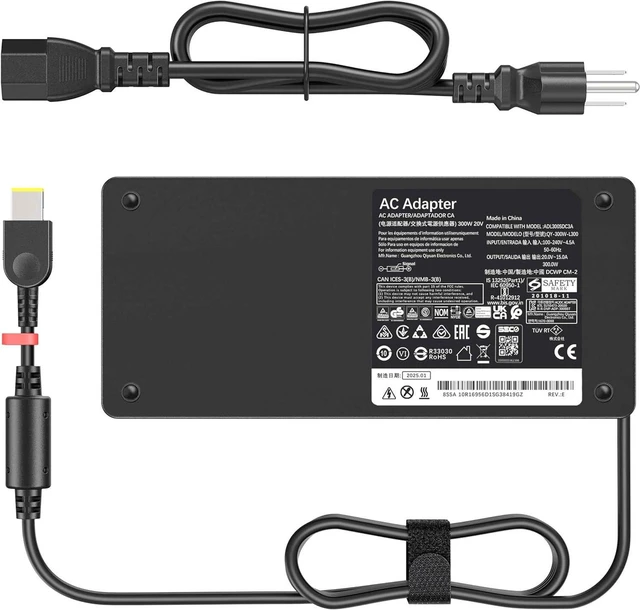 Alt view image 7 of 7 - 300W Laptop Charger Compatible with Lenovo Legion 7 7i 5i 5Pro, R7000P R9000P R9000K Y9000K Y9000X Gaming Notebook, ADL300SLC3A Slim Tip AC Power Supply Replacement Adapter with Power Cord