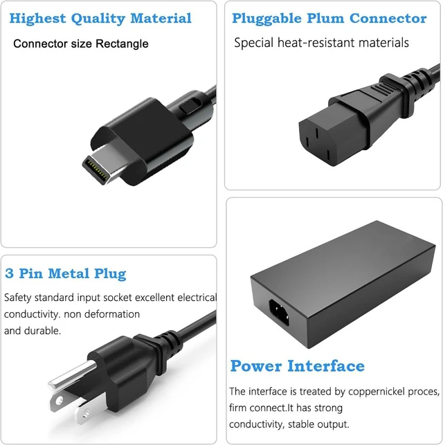 Alt view image 3 of 6 - 180W 20V 9A Rectangle Tip AC Charger Compatible with ASUS ROG Zephyrus G14 2024 GA403 GA403U GA403UI GA403UV GA403UU, ADP-180TB K Gaming Notebook Replacement AC Power Supply Adapter with Power Cord