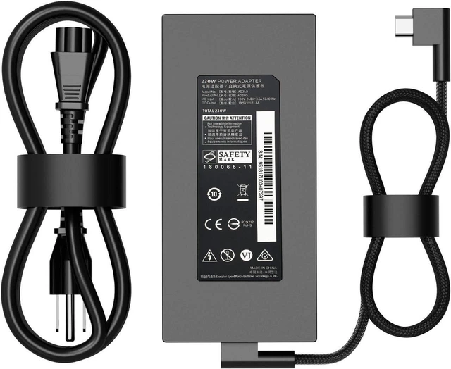 Main image of 230W 19.5V 11.8A AC Laptop Charger Compatible with Razer Blade 14 15, Blade Pro 17 RTX2070 RTX2080 RTX3060 RTX3070Ti RTX3080, RC30-024801 RZ09-0369 RZ09-02386 Gaming Notebook Replacement AC Power Supp