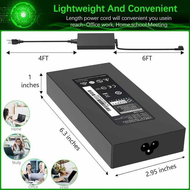 Alt view image 5 of 7 - 230W 19.5V 11.8A AC Laptop Charger Compatible with Razer Blade 14 15, Blade Pro 17 RTX2070 RTX2080 RTX3060 RTX3070Ti RTX3080, RC30-024801 RZ09-0369 RZ09-02386 Gaming Notebook Replacement AC Power Supp