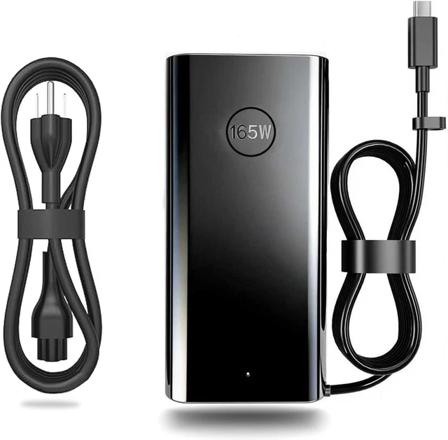 Main image of 165W GaN USB-C Laptop Charger Power Adapter Compatible with Dell Precision 5690 5680, XPS 17 16 18 9720 9730 Pro Max 16 18 Plus Mobile Workstation, HA165PM210 DA165PM210 LA165PM210 With Power Cord
