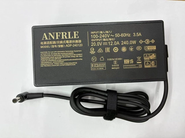 Alt view image 7 of 7 - 240W AC Laptop Charger Compatible with ASUS ROG Zephyrus M16 GU603 GU603Z GU603H GU603V GU603ZX GU603ZM GU603ZE GU603ZW GU603ZU GU603HM GU603HE GU603HR GU603VI GU603VV Notebook Replacement Power Suppl