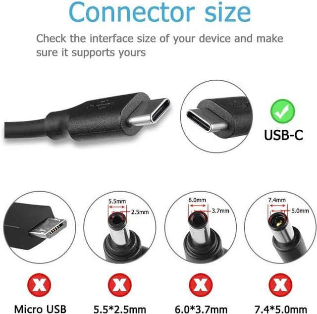 Alt view image 5 of 6 - 90W 20V 4.5A USB-C Laptop Charger Power Adapter for ASUS Vivobook S14 S15 S16 OLED S5406 S5506 S5606 M5406, ExpertBook B3 B3404 B5 B5404 B5604 Notebook Replacement Charger With Power Cord