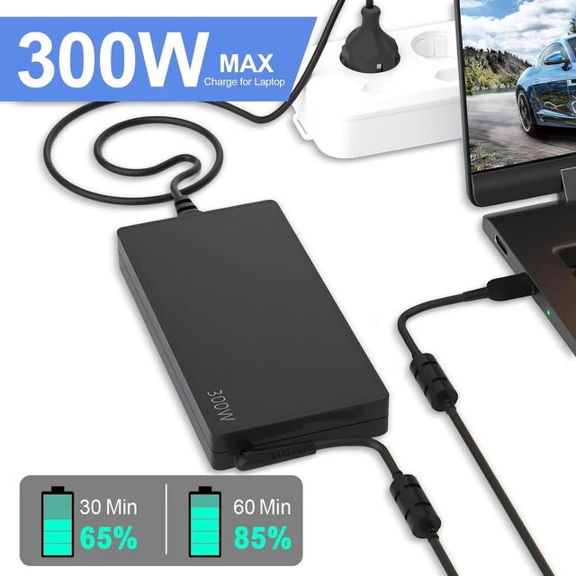 Alt view image 4 of 7 - 300W Slim Laptop Charger 20V 15A AC Power Adapter Compatible with Lenovo Legion 9i 7 7i 5i 5 Pro 16IRH8 16IRX9 16IRX8H 16IRX8, Replaces ADL300SLC3A ADL300SDC3A, for RTX 4060 4070 4080 4090 3050 Gaming