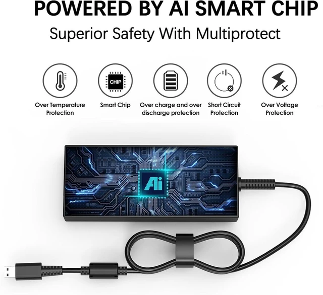 Alt view image 3 of 7 - 240W USB Tip Laptop Charger, AC Power Adapter for MSI Stealth 16 A16 17 AI Studio Mercedes AMG 13th Gen A13V A13VF A13VE A13VG A13VH A13VI A1VFG A1VIG A1VHG, Raider GE66 GE76 12UE 11UH 11UE Gaming