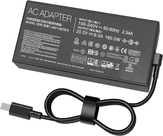 Main image of 180W AC Laptop Charger Power Supply Adapter Compatible with ASUS ROG Zephyrus G14 2024 GA403 GA403U GA403UI GA403UV GA403UU V16 V3607, GA403UV-G14.R94060 GA403UI-G14.R94070, Replace A22-180P1A Gaming