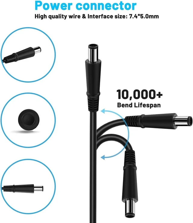 Alt view image 7 of 7 - 230W 19.5V 11.8A Laptop Charger 7.4*5.0mm Tip AC Power Supply Cord Adapter Compatible with HP Thunderbolt Dock 230W G2 2UK38AA, Zbook 15 17 G2, Omen X 2S 15, Z2 Mini G4, EliteBook 8770w, Replace 92514