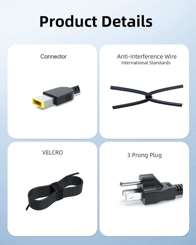Alt view image 2 of 7 - UL Certified Safety 230W Ultra Thin AC Charger, Square Head Power Supply Adapter for Lenovo LOQ 15 16 Gaming Laptop 15IRH8 15AHP9 15APH8 15APH8D 15IRH8D 16IRH8 16IRH8D 16APH8 16APH8D 15IRX9