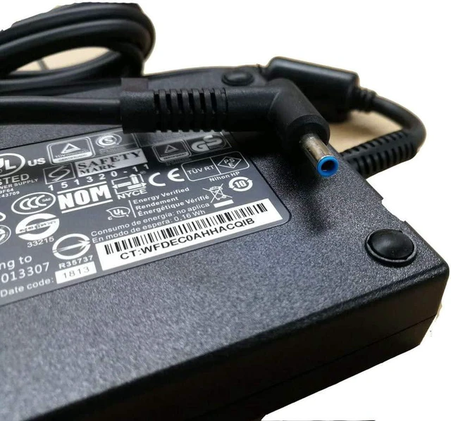 Alt view image 3 of 4 - Original 19.5V 10.3A 200W AC Power Adapter Charger TPN-CA03 815680-002 with AC Cord for HP Omen 15-CE009NL 15-CE009TX, ZBook 17 G3, Replace 608431-002 609945-001 HSTNN-CA16 HSTNN-DA16 Laptop Power