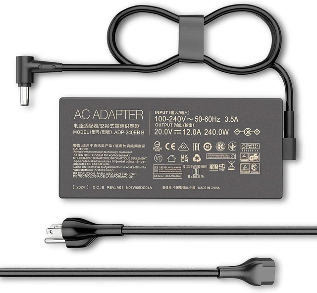 Main image of 240W ADP-240EB B AC Laptop Charger Power Supply Adapter Compatible with ASUS Zephyrus G14 G16 M16 Duo 15, TUF Gaming F17 F15 A15 F16 A17, Vivobook Pro 16X, ROG Strix Scar 15 17 G15 G17, ProArt StudioB