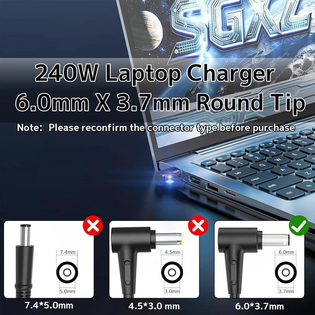 Alt view image 4 of 7 - 240W ADP-240EB B AC Laptop Charger Power Supply Adapter Compatible with ASUS Zephyrus G14 G16 M16 Duo 15, TUF Gaming F17 F15 A15 F16 A17, Vivobook Pro 16X, ROG Strix Scar 15 17 G15 G17, ProArt StudioB