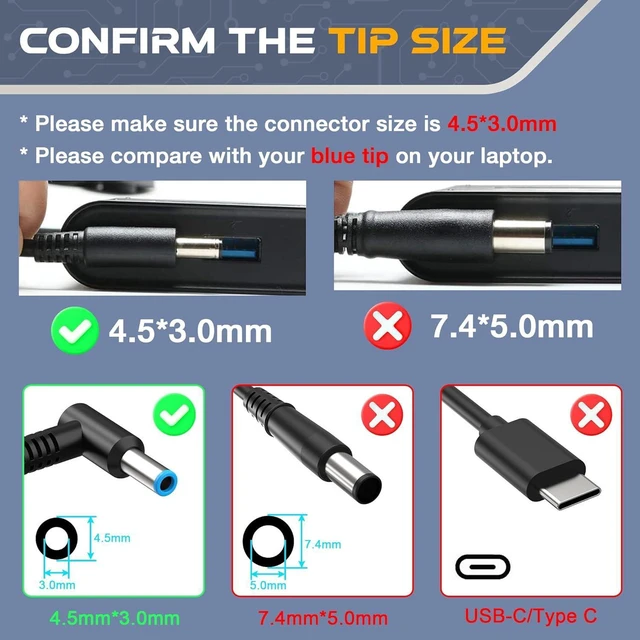 Alt view image 6 of 6 - 200W AC Laptop Charger for HP Omen Pavilion 15 16 17 15t 17t Gaming Laptop, ZBook 15 15u Fury Studio Power G3 G4 G5 G6 G7 G8 Mobile Workstation Slim Power Supply Adapter