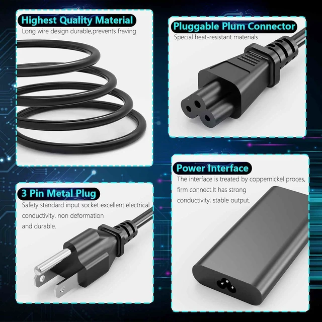 Alt view image 5 of 7 - 240W /180W GaN Laptop Charger for Dell Alienware 15 17 R1 R2 R3 R4 R5 M15 M17 M11X M14X M17X M18X, Precision 7670 7680 7770 7780 LA240PM200 HA240PM200 DA240PM200 AC Power Supply Adapter with Cord