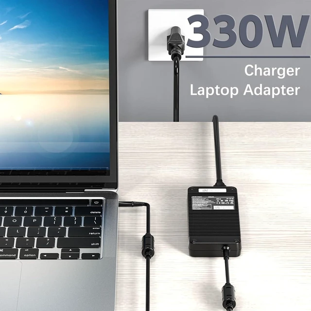 Alt view image 5 of 6 - ROLADA 330W Laptop Charger AC Adapter for Dell Alienware M16 M17 R3 R4 M18 M18x X51 R2, AM18X-6732BAA 0XM3C3 XM3C3 0Y90RR Y90RR F0K0N, 19.5V High Power Gaming Notebook Power Supply with Cord