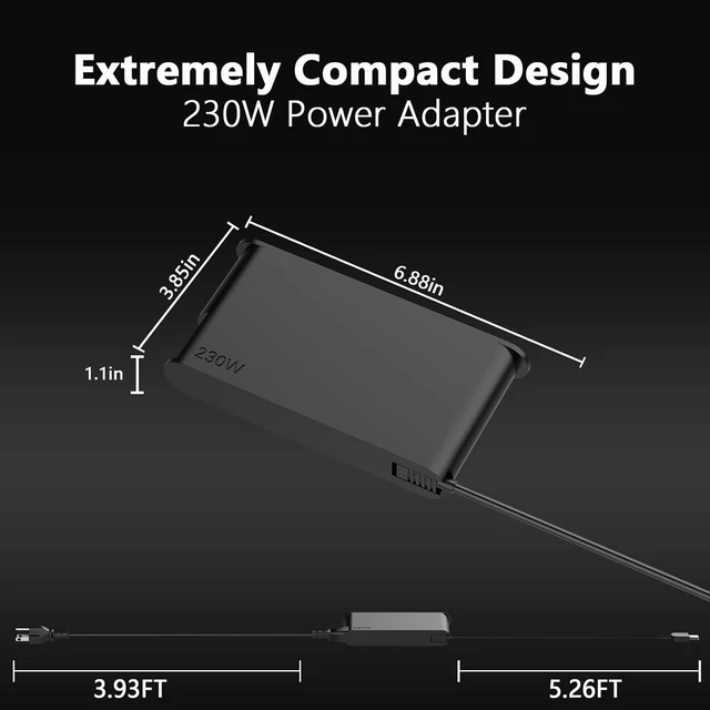 Alt view image 4 of 7 - 2026 Slim 230W 245W Laptop Charger for Lenovo Legion 5 7 Pro 5i 7i 5P C7 S7 16IAX10H 16IRX10 16IRX9 15IRX10 15IAX10 15AKP10 16IAX10, LOQ 15IRX10 17IRX10 15IRX9 Gaming Notebook AC Power Supply Adapter