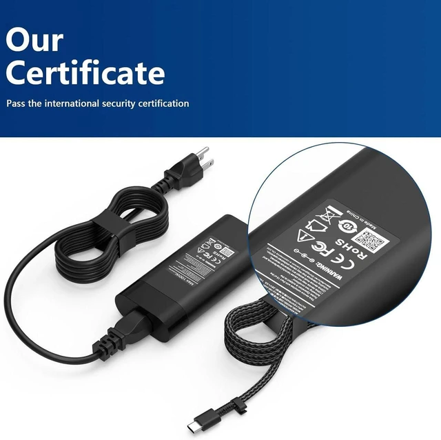 Alt view image 2 of 7 - 100W USB-C Fast Charger for HP OmniBook 7 Series 13 14 16 17 Inch Next Gen AI Laptops 13-bg10000 14-fs0000 16-az0000 17-dc0000, Thunderbolt 4 Supported USB Type-C AC Power Supply Adapter