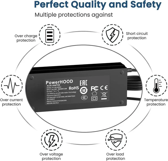 Alt view image 2 of 5 - 135W AC DC Adapter Laptop Charger for Acer Nitro V ANV15-41-R2Y3 15.6" HD 144Hz Gaming Laptop AMD Ryzen 5 7535HS ANV1541R2Y3, Switching Mains PSU Power Supply with Charger Cord Cable