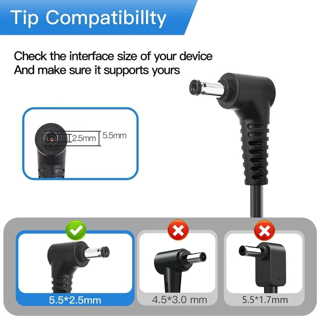 Alt view image 7 of 7 - 230W 19.5V 11.8A Laptop Charger for MSI Stealth GS66 GS65 GS75 WS65 WS66 WS75 WS76, Creator 15 17 Chicony A17-230P1A Power Supply Adapter, 5.5*2.5mm DC Connector