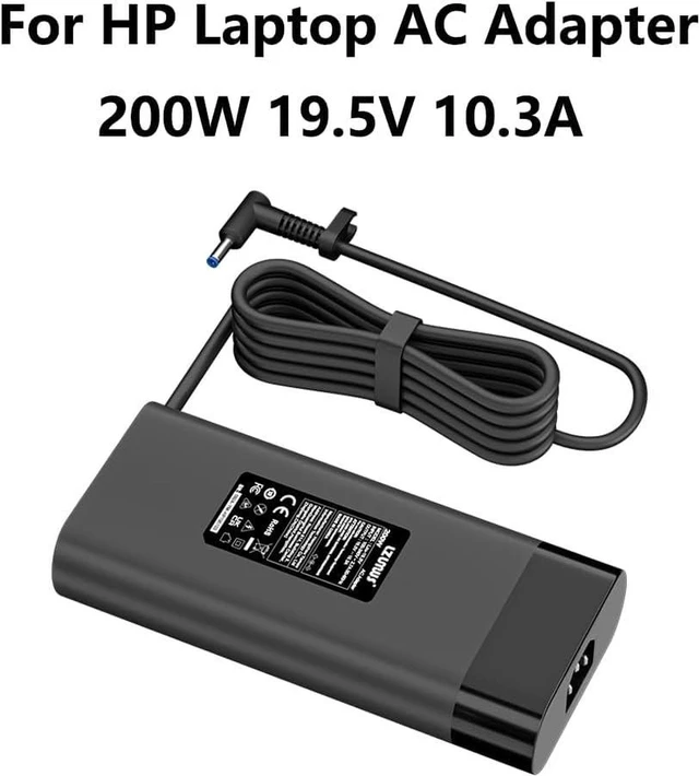 Alt view image 5 of 7 - 200W AC Laptop Charger 19.5V 10.3A Power Supply 4.5x3.0mm Blue Tip for HP Victus OMEN 16 Pavilion Gaming, ZBook Fury Studio, Envy ProBook Notebook Replacement Adapter