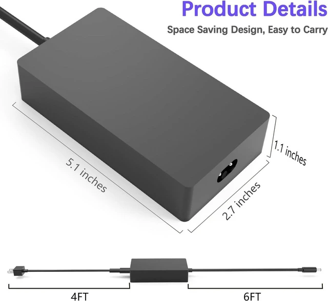 Alt view image 2 of 7 - 199W 15.35V 12.96A AC Adapter Charger for Microsoft Surface Docking Station 2 Model 1931 1917, Surface Dock 2 Replacement Power Supply Adapter with Power Cord