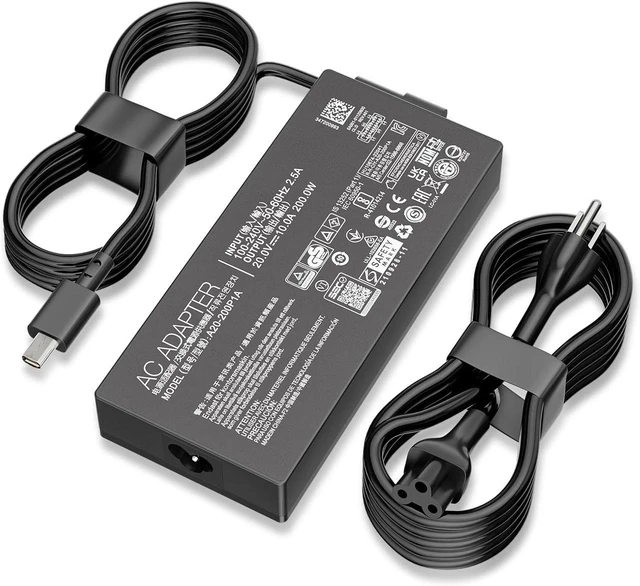 Main image of 200W AC Adapter ADP-200JB K Laptop Charger for ASUS ROG Zephyrus G16 GA605W GU605 GA605, TUF Gaming A14 FA401, ProArt PX13 P16 H7606 PZ13 HN7306, Rectangle Connector Notebook Power Supply with Cord