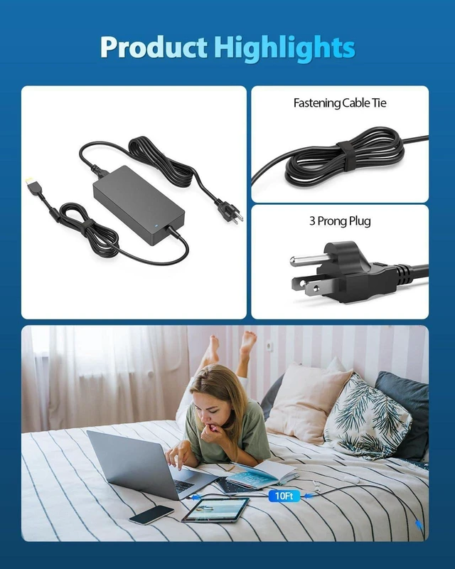 Alt view image 5 of 6 - 170W Slim Tip AC Laptop Charger Power Supply for Lenovo LOQ 15 16 15AHP9 15APH8 15APH8A 15APH8AD 15APH8D 15ARP9 15IAX9 15IAX9E 15IAX9I 15IRH8 15IRH8D 15IRX9 16APH8 16APH8D 16IRH8 16IRH8D Gaming Notebo